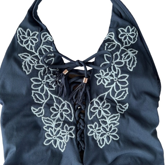 Swim Systems Scandal Deep Plunge One Piece Bathing Suit Daisy Chain Medium NWT - Picture 7 of 15